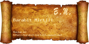 Barabit Mirtill névjegykártya